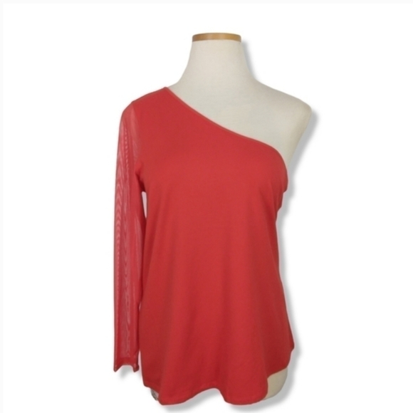 NWT Torrid One Shoulder Mesh Sleeve Top - Picture 6 of 12